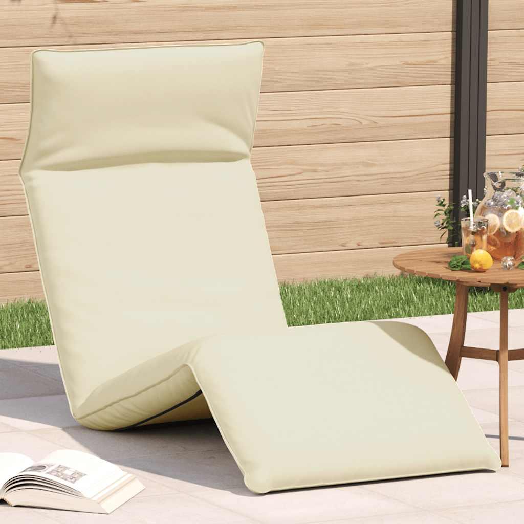 Foldbar liggestol 175x54x8,5 cm oxfordstof cremefarvet billede