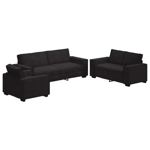 3 personers sofa med hynder velour sort