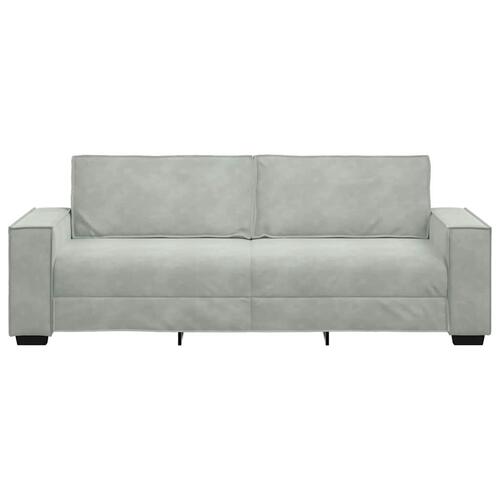3-personers sofa 180 cm velour lysegrå
