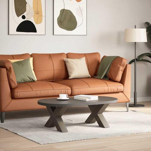 Sofabordben X-formet 2 stk. naturstål 50x(30-31) cm stål