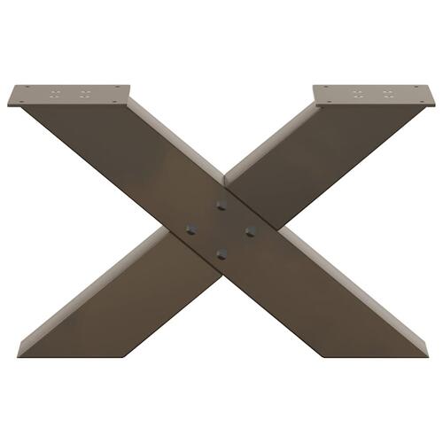 Sofabordben X-formet 2 stk. naturstål 50x(30-31) cm stål