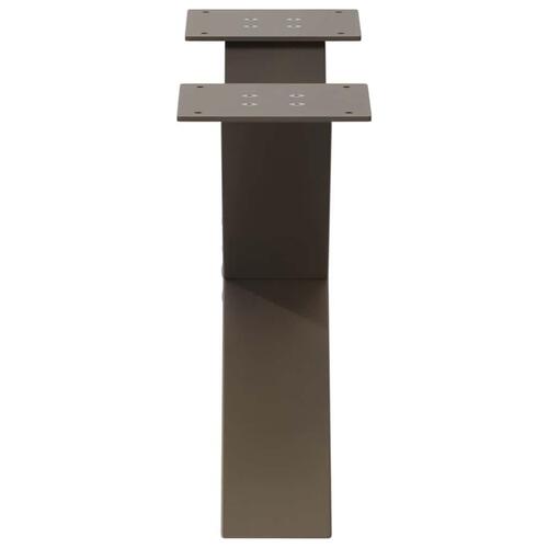 Sofabordben X-formet 2 stk. naturstål 50x(30-31) cm stål
