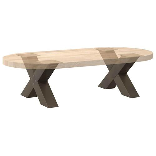 Sofabordben X-formet 2 stk. naturstål 50x(30-31) cm stål