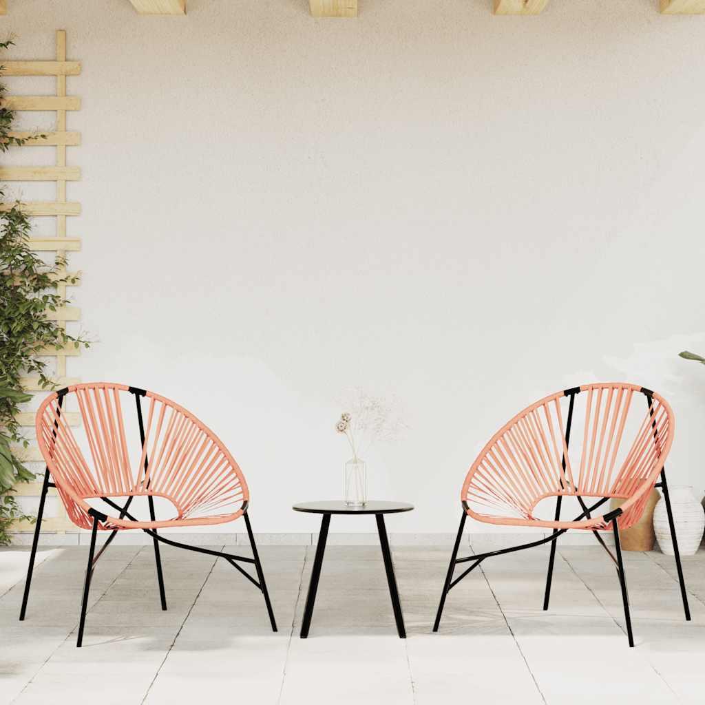 Havestolssæt 3 stk. polyrattan sort og orange