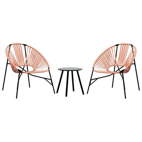 Havestolssæt 3 stk. polyrattan sort og orange