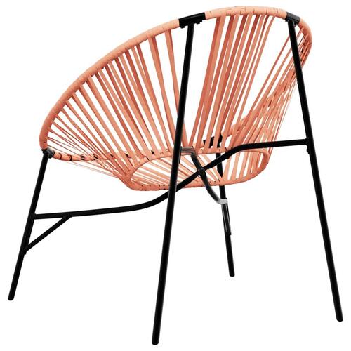 Havestolssæt 3 stk. polyrattan sort og orange