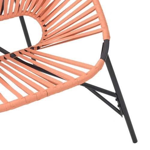Havestolssæt 3 stk. polyrattan sort og orange