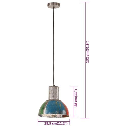 Industriel hængelampe 28,5 cm E27 25 W rund flerfarvet