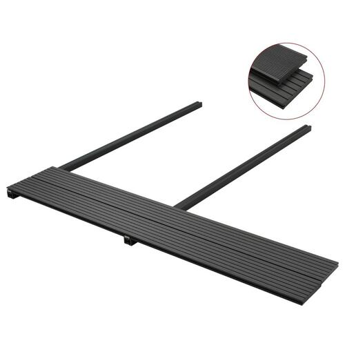 Massive terrassebrædder med tilbehør WPC 16 m² 2,2 m sort