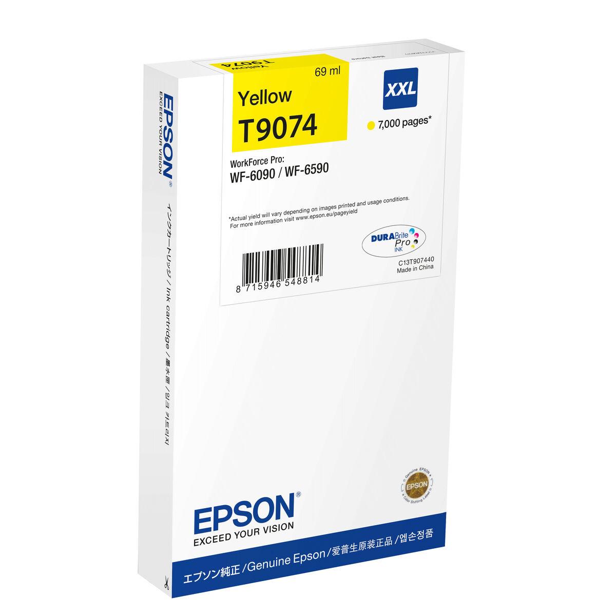 Epson original blækpatron WF‑6xxx XXL - Gul (69 ml) billede