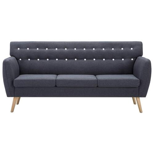 3-personers sofa 172x70x82 cm stofbetræk mørkegrå