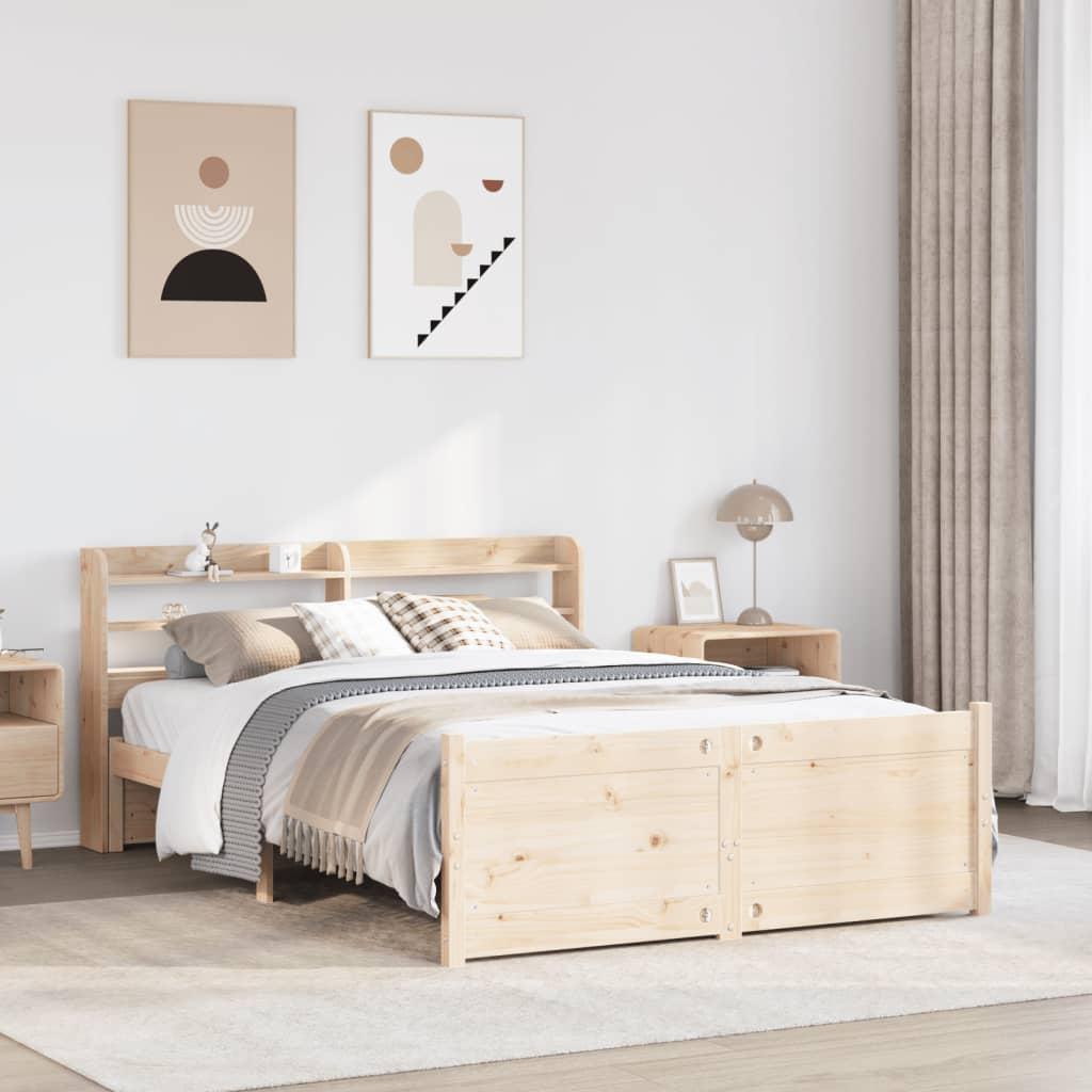Sengeramme med sengegavl 120x190 cm massivt fyrretræ
