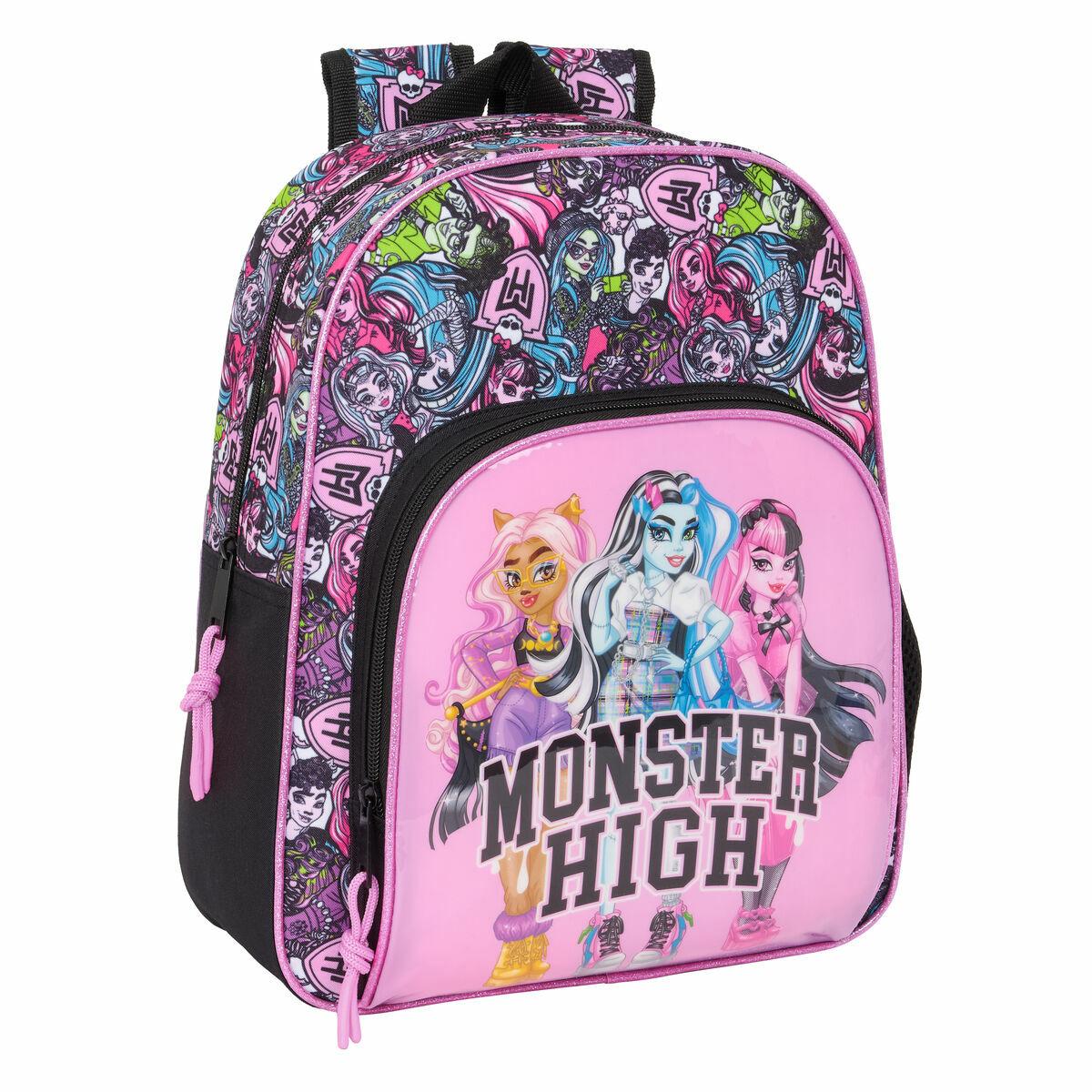 Monster High skoletaske Drama, multifarvet 28 × 34 × 10 cm