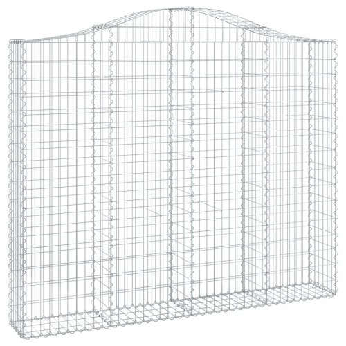 Buede gabionkurve 7 stk. 200x30x160/180 cm galvaniseret jern