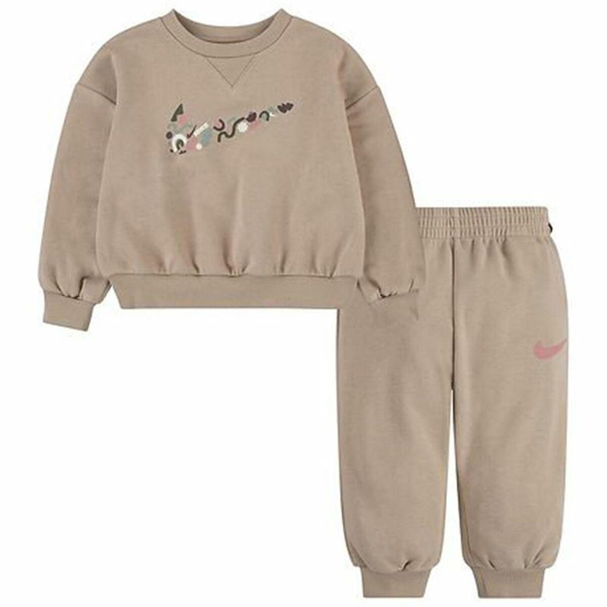 Nike Nsw Primary Play joggingsæt til piger, brun - 12 mdr, 2 dele