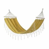 Hængekøje DKD Home Decor Okker Polyester Bomuld Fyrretræ Frynse (255 x 80 x 28 cm)