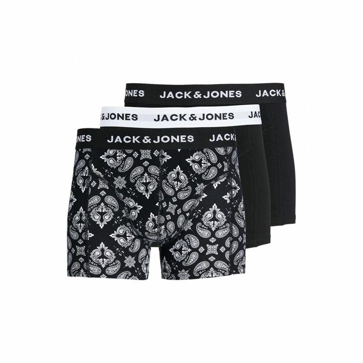 Jack & Jones Jacparis boxershorts til mænd, 3-pak - Sort, str. L