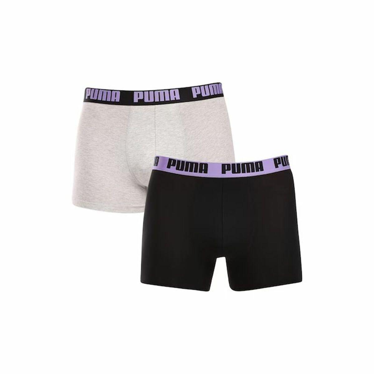 Puma boxershorts til mænd, 2-pak - Grå/Sort, str. L