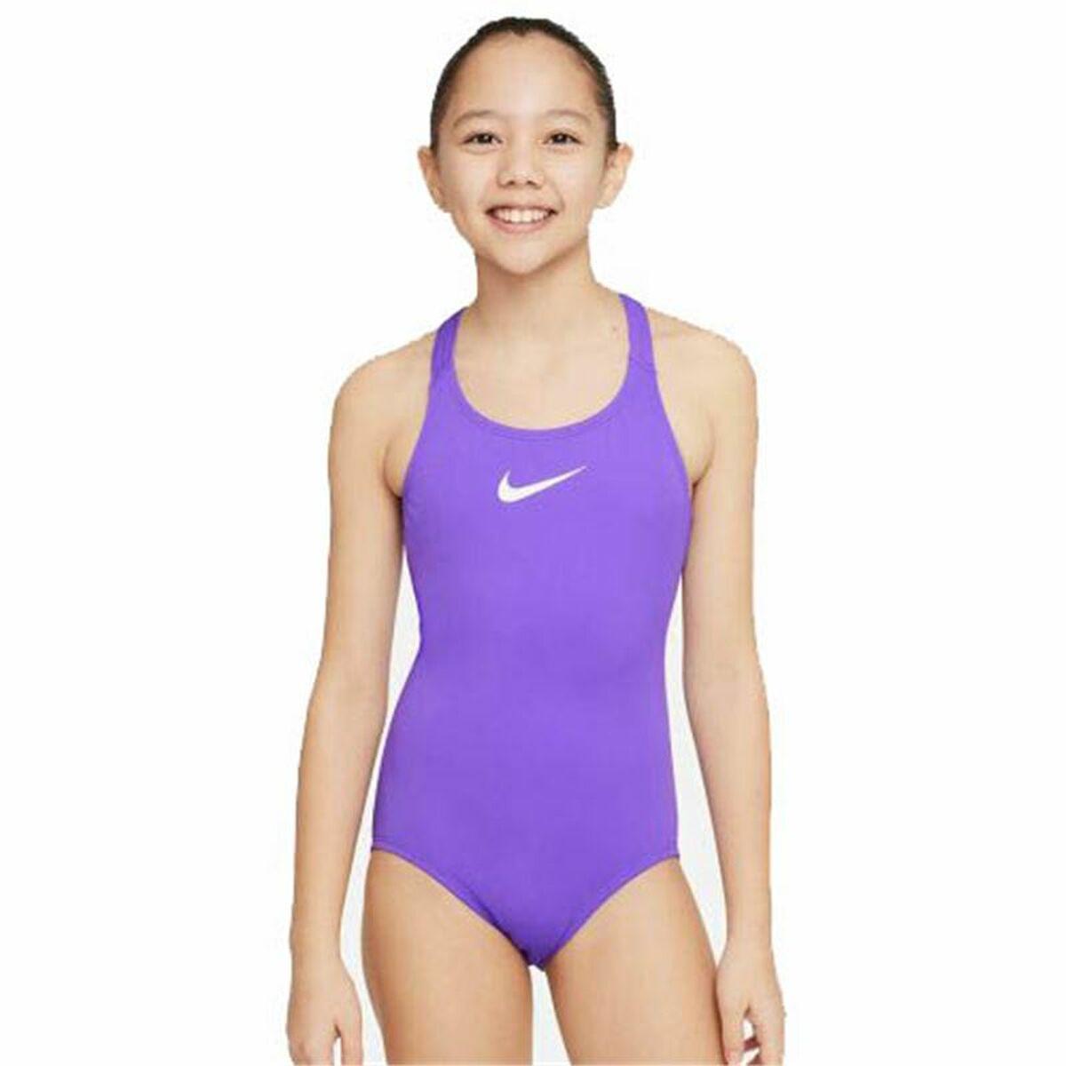 Nike badedragt til piger - Racerback, blomme (12-13 år)