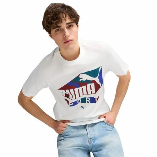 Kortærmet T-shirt til Mænd Puma Hvid XL