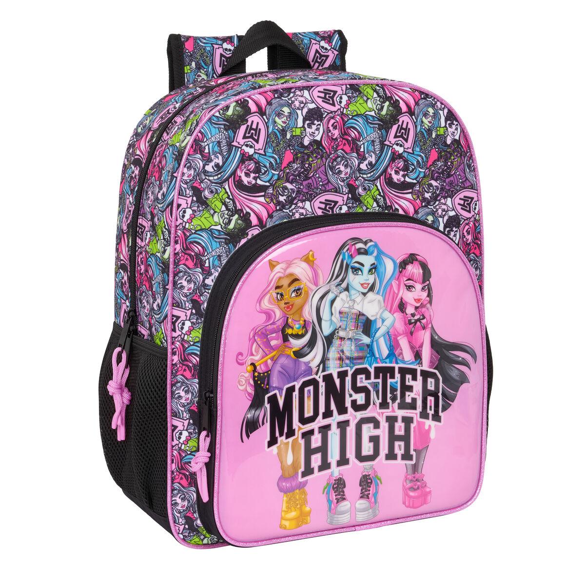 Monster High skoletaske - Drama, multifarvet 33 × 42 × 14 cm