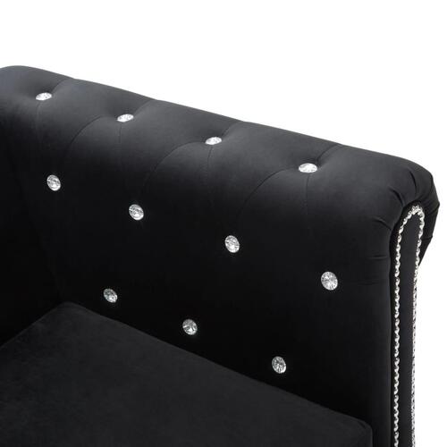 2-personers chesterfieldsofa fløjlsbeklædning 146 x 75 x 72 sort