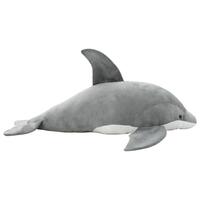 Tøjdyr delfin plysstof grå