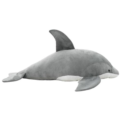 Tøjdyr delfin plysstof grå