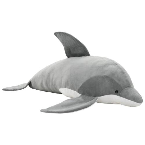 Tøjdyr delfin plysstof grå