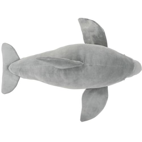 Tøjdyr delfin plysstof grå