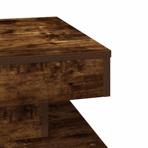 Sofabord 360 grader drejeligt 50x50x34,5 cm røget egetræsfarve