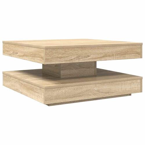Sofabord 360 grader drejeligt 70x70x34,5 cm sonoma-eg