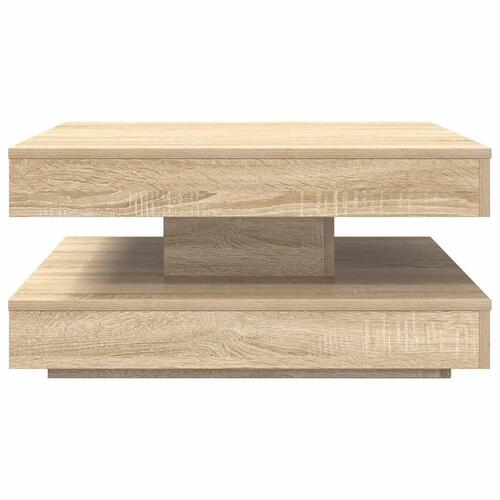 Sofabord 360 grader drejeligt 70x70x34,5 cm sonoma-eg