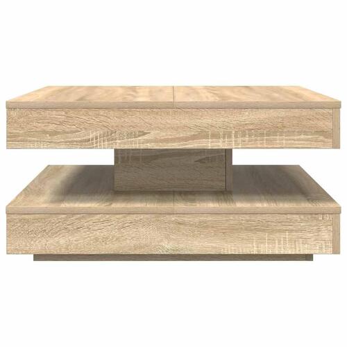 Sofabord 360 grader drejeligt 70x70x34,5 cm sonoma-eg