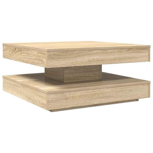 Sofabord 360 grader drejeligt 70x70x34,5 cm sonoma-eg
