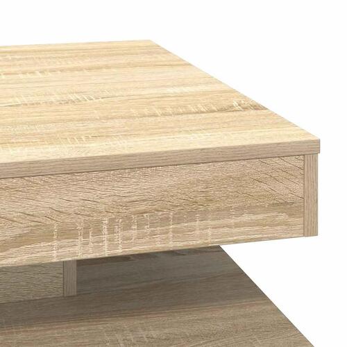 Sofabord 360 grader drejeligt 70x70x34,5 cm sonoma-eg