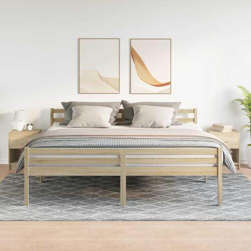 Sengeborde 2 stk. med skuffe 40x34x50 cm sonoma-eg