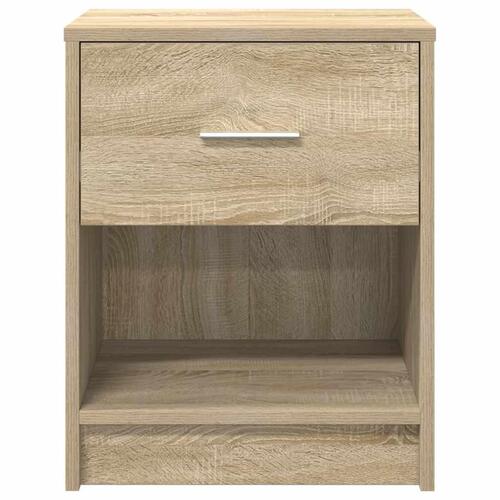 Sengeborde 2 stk. med skuffe 40x34x50 cm sonoma-eg