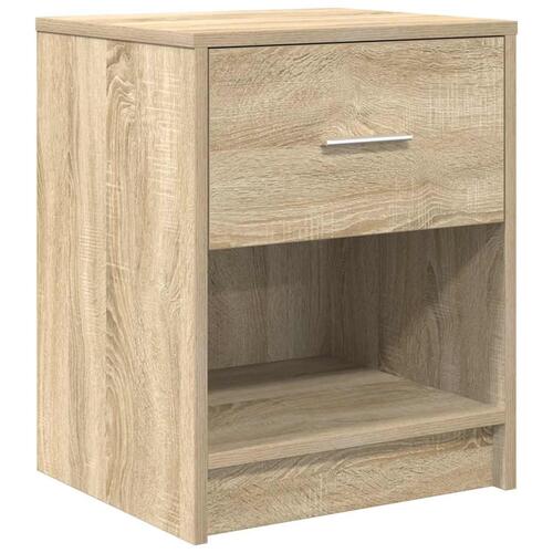 Sengeborde 2 stk. med skuffe 40x34x50 cm sonoma-eg