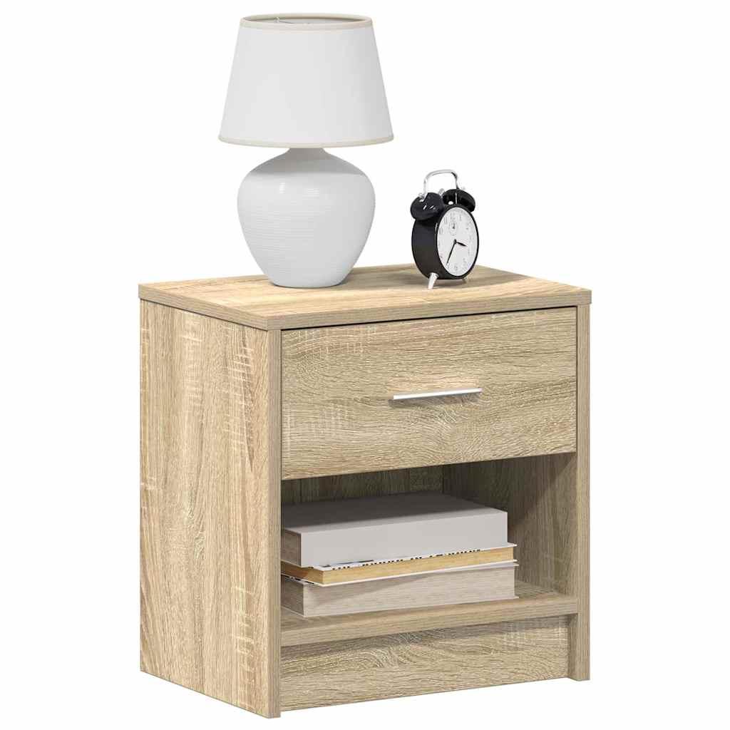 Sengebord med skuffe 39x28x41 cm sonoma-eg