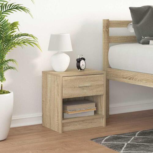 Sengebord med skuffe 39x28x41 cm sonoma-eg