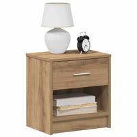 Sengeborde 2 stk. med skuffe 39x28x41 cm kunsteg