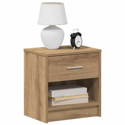 Sengeborde 2 stk. med skuffe 39x28x41 cm kunsteg