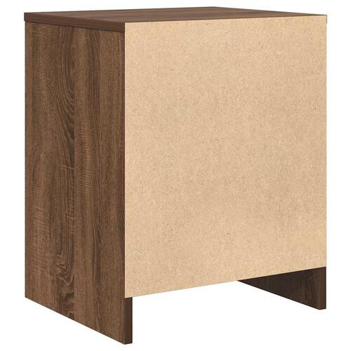 Sengebord med skuffe 40x34x50 cm brun egetræsfarve