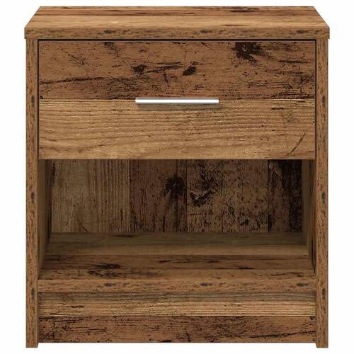 Sengeborde 2 stk. med skuffe 39x28x41 cm antikt træ