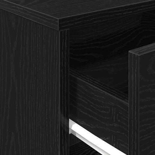 Sengeborde 2 stk. med skuffe 40x34x50 cm sort