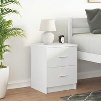 Sengebord med 2 skuffer 40x36x50 cm hvid