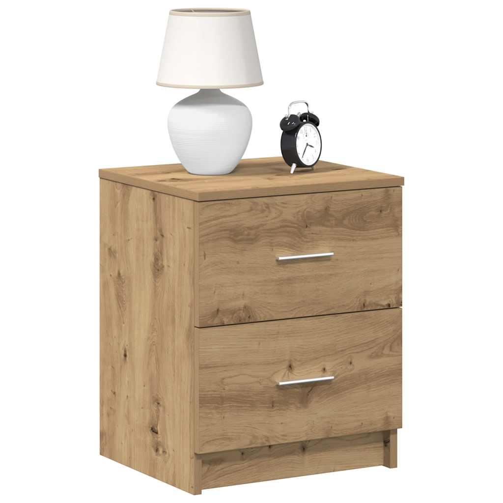 Sengebord med 2 skuffer 40x36x50 cm kunsteg