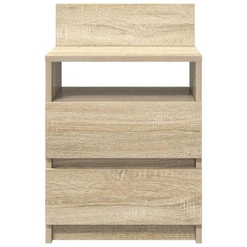Sengeborde 2 stk. med 2 skuffer 40x33x60 cm sonoma-eg