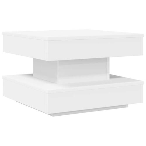 Sofabord 360 grader drejeligt 50x50x34,5 cm hvid